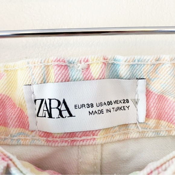 ZARA Marbled Pastel Cut Off Shorts Vacation - Picture 4 of 6